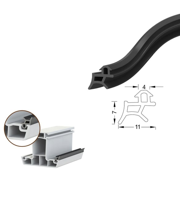 Pimapen Pvc Kapı Pencere Fitili Contası 10 Metre Siyah